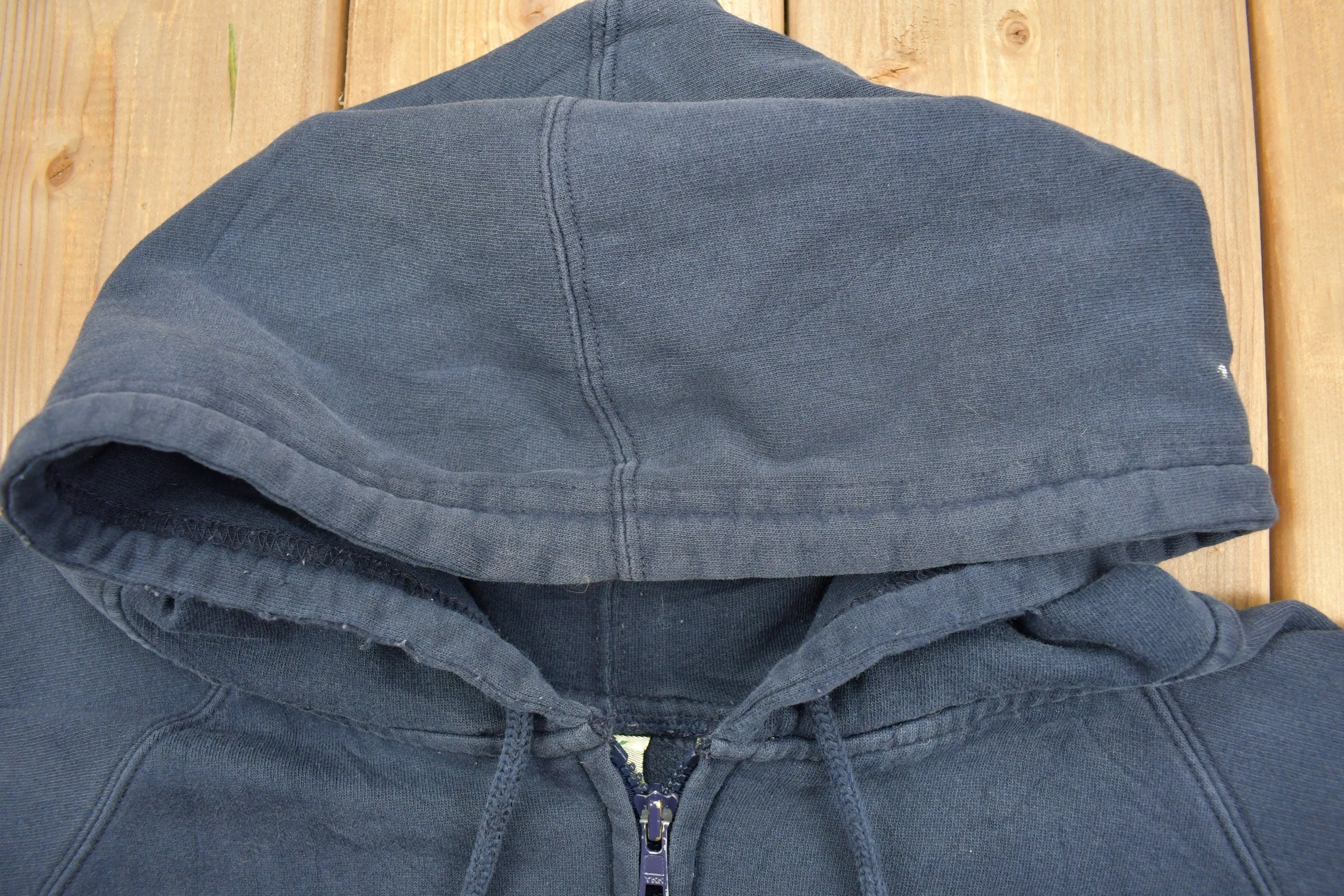 Vintage 1990s Ozark Trail Blank Navy Zip Up Hoodie