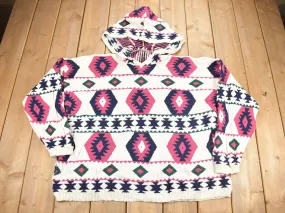 Vintage 1990s Stefano International Aztec Graphic Knit Hoodie