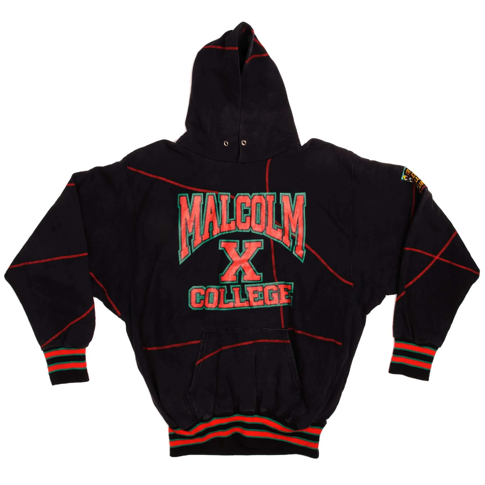 VINTAGE AACA MALCOLM X COLLEGE HOODIE SWEATSHIRT SIZE 2XL MADE IN USA