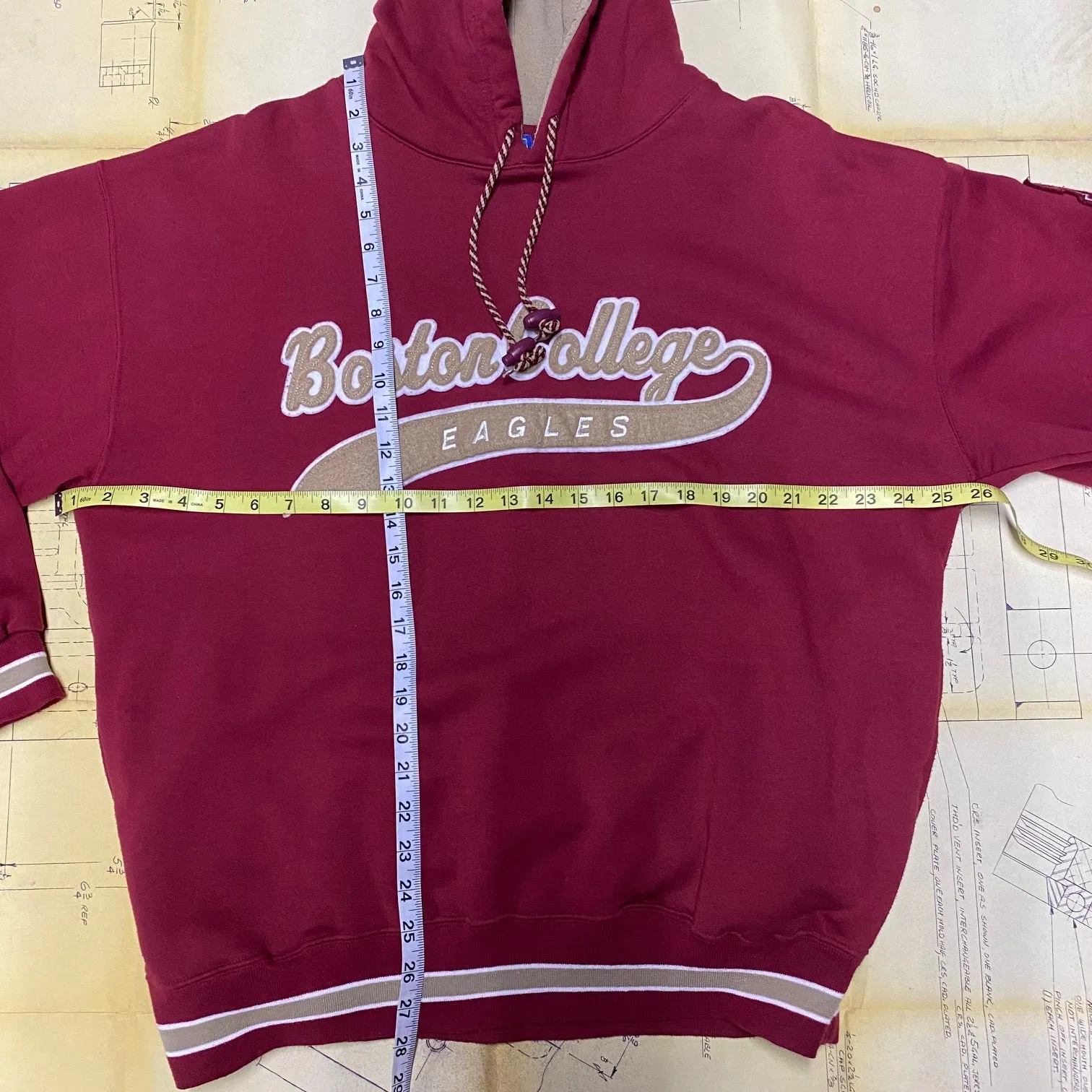 Vintage Boston College STARTER Hoodie Size: L