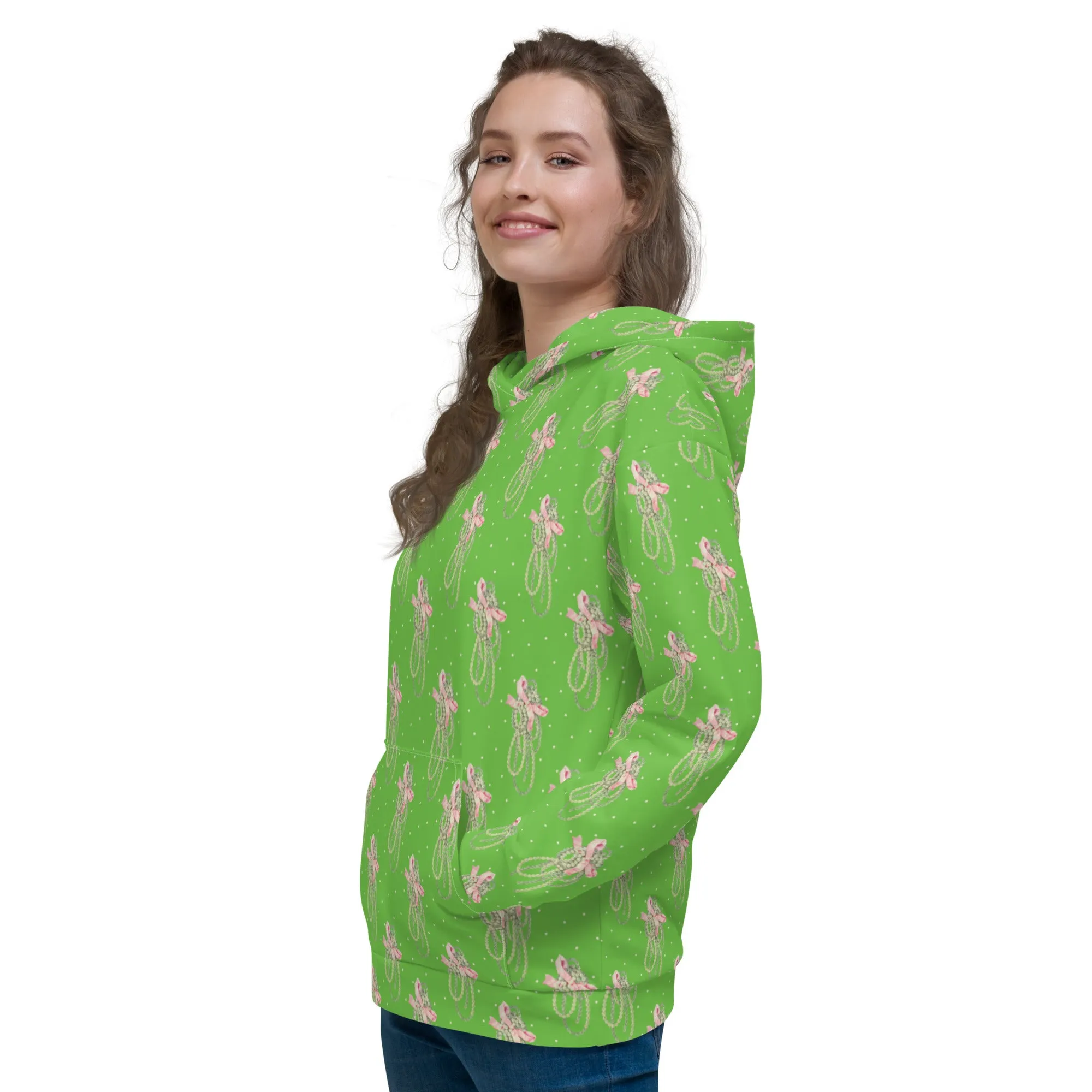 Vintage Pearl Apple Green Hoodie