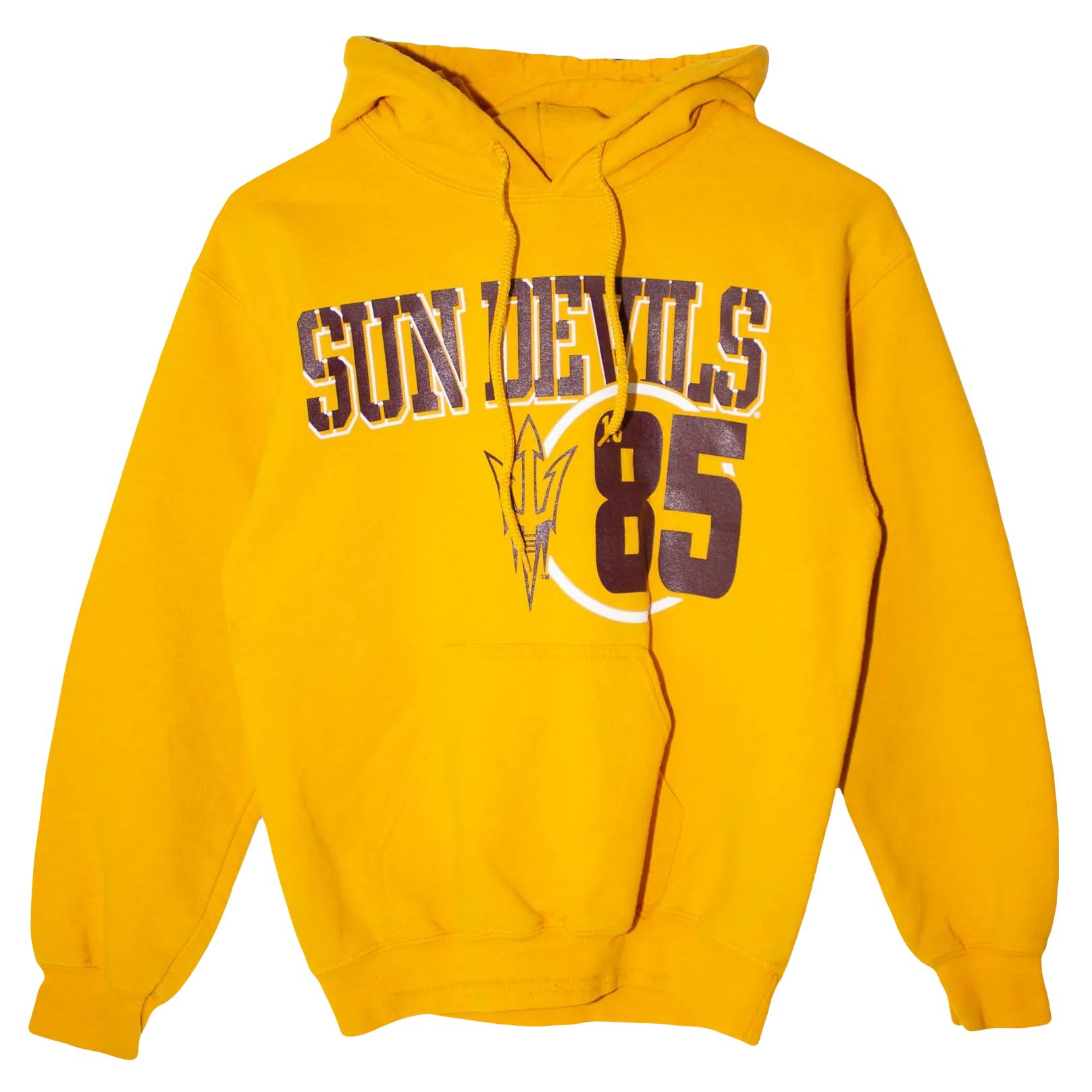 Vintage Printed Sun Devils Hoodie Yellow (S)