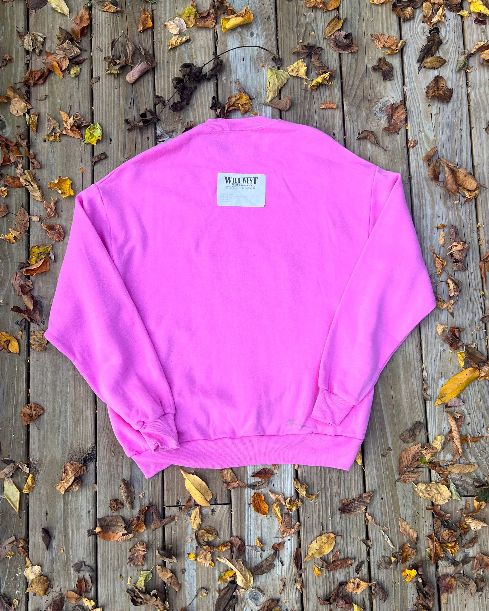 Vintage Snowy Birdhouse Pink Crewneck