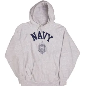 VINTAGE USN US NAVY REVERSE WEAVE HOODIE SWEATSHIRT SIZE LARGE MADE IN USA