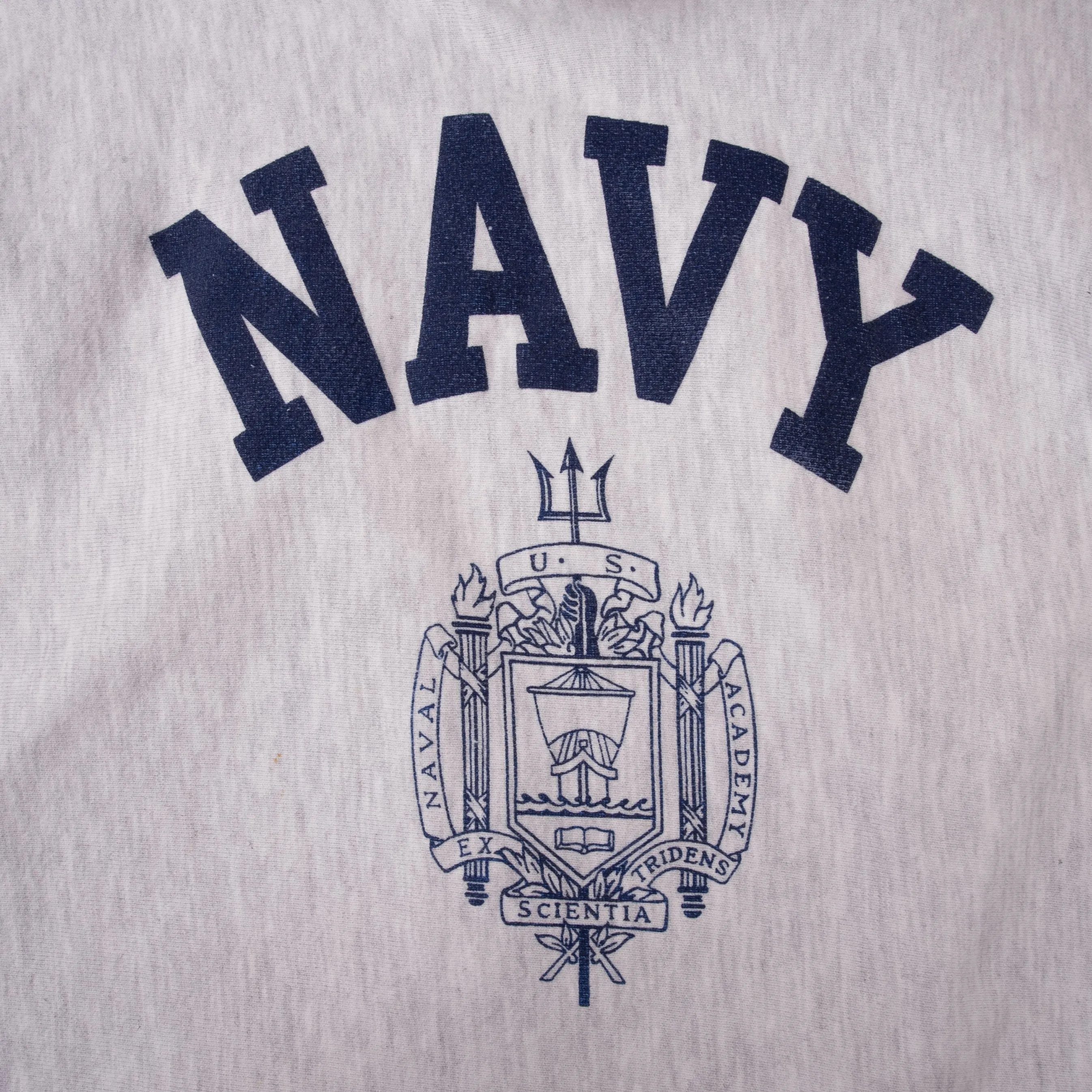 VINTAGE USN US NAVY REVERSE WEAVE HOODIE SWEATSHIRT SIZE LARGE MADE IN USA