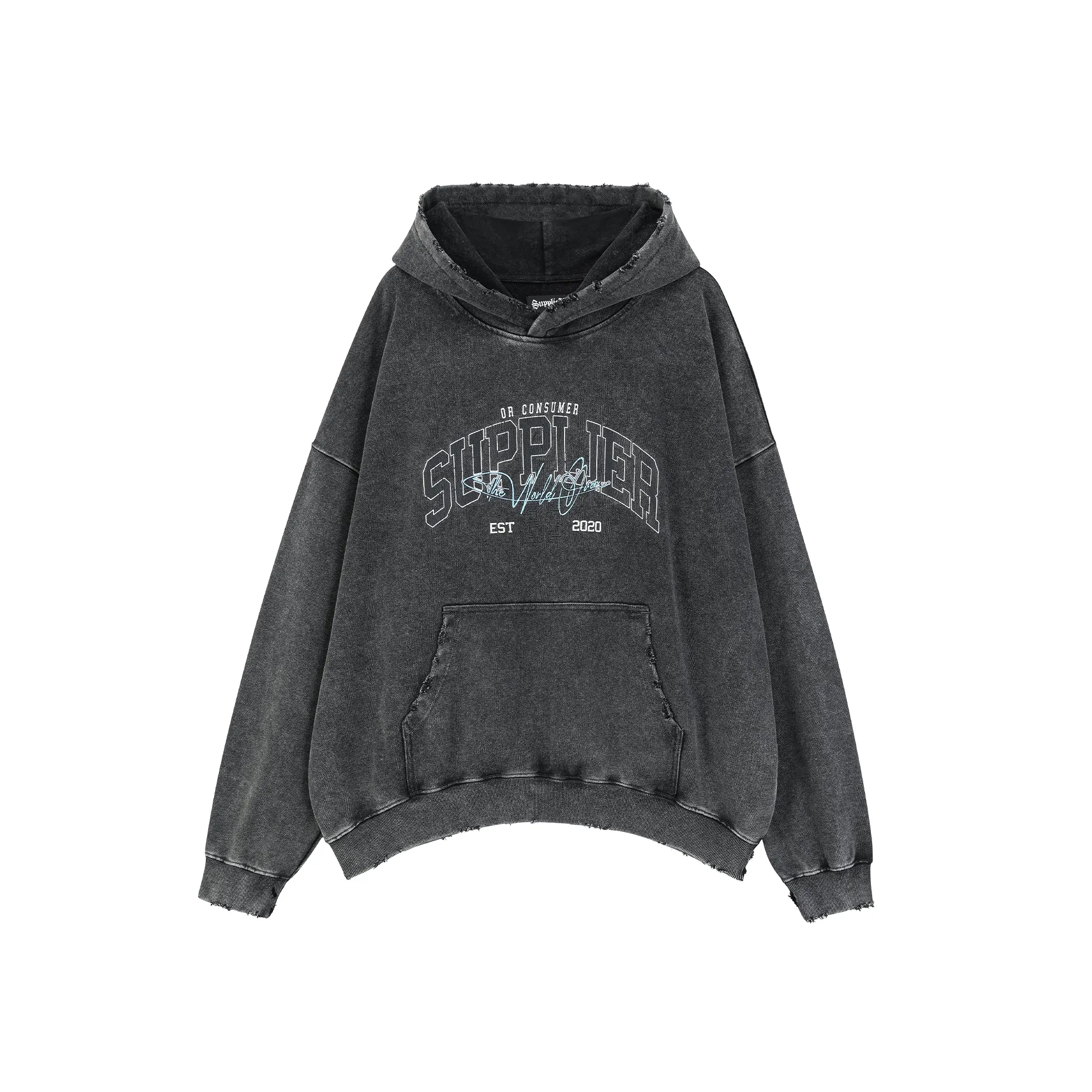 VINTAGE WASH COLLEGE LOGO HOODIE