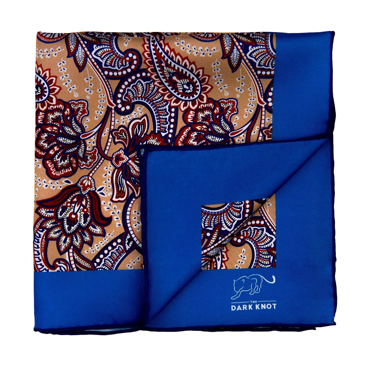 Westwood Paisley Silk Pocket Square, Gold / Orange / Blue