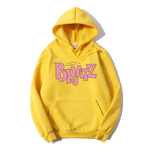 Wjczt New Harajuku Autumn winter Sweatshirt Letter Bratz hoodie Women/men Casual student Fashion Hooded Sweatshirt Long Sleeve Unisex