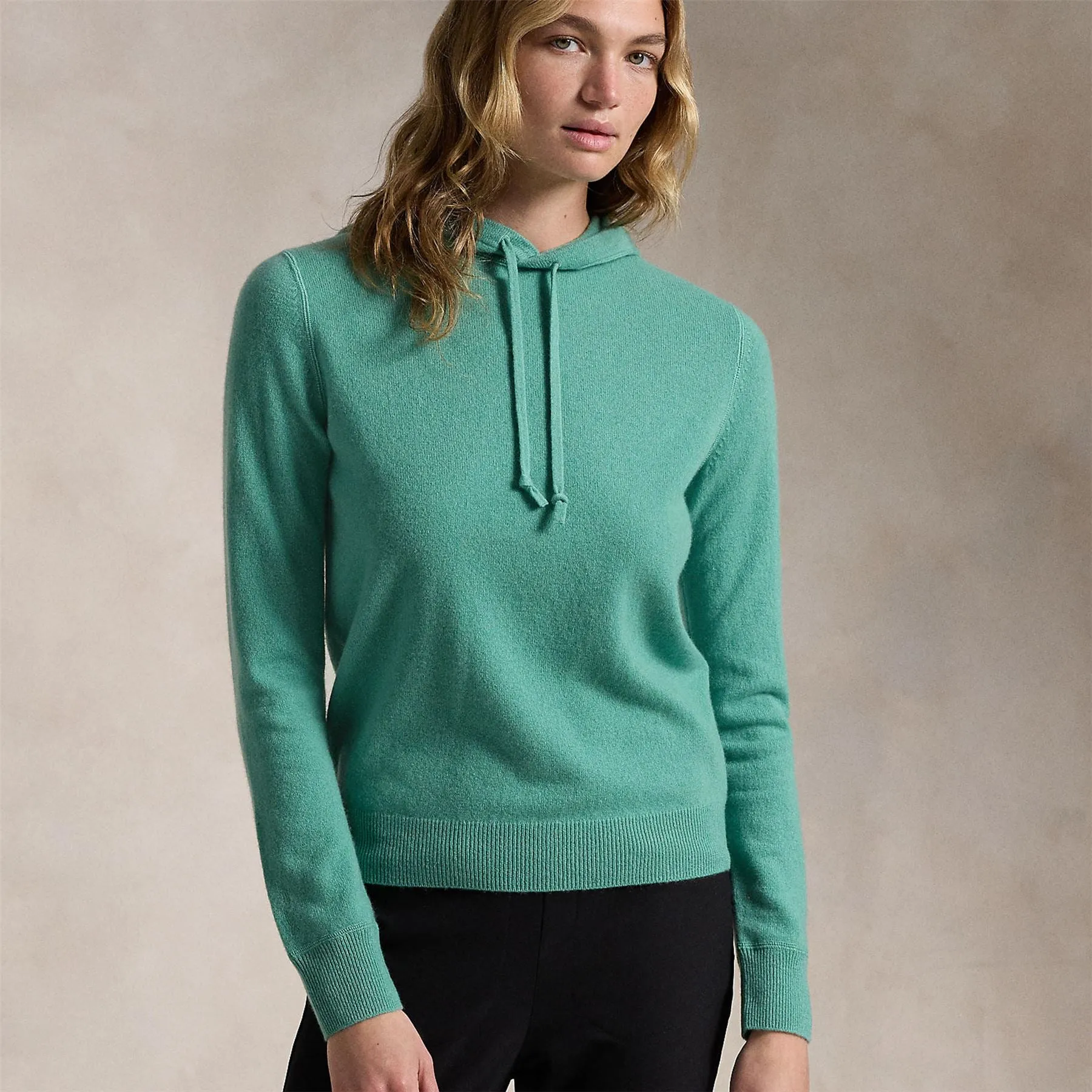 Womens RLX Cashmere Hoodie Haven Green - AW24