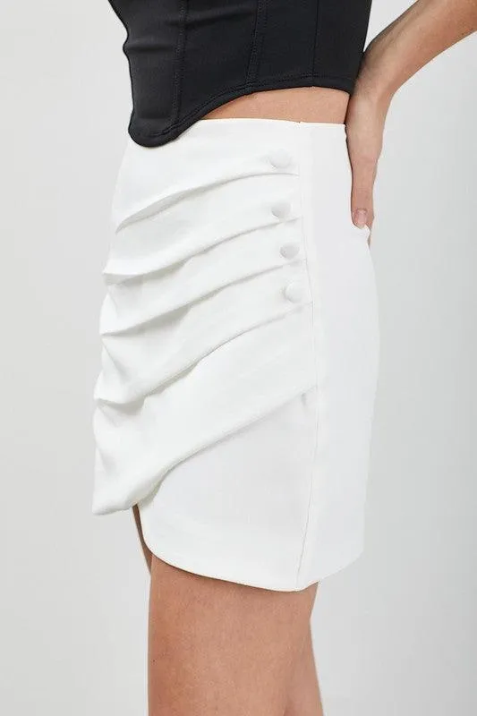 Womens Wrap Pleated Front Skirt