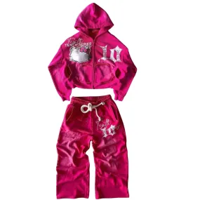 Y2K Gothic Embroidered Sweatshirt Hoodie & Pants 2 Piece Sets